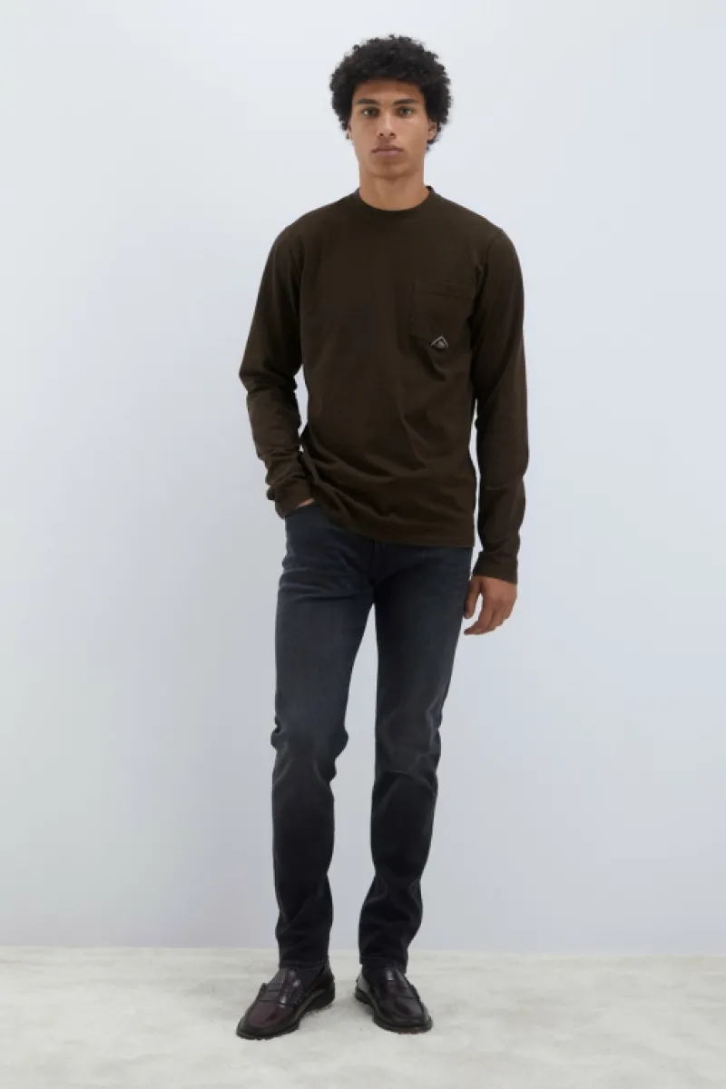 Roy Rogers Polo E T-shirts>T-shirt Pocket L/s In Jersey MARRONE