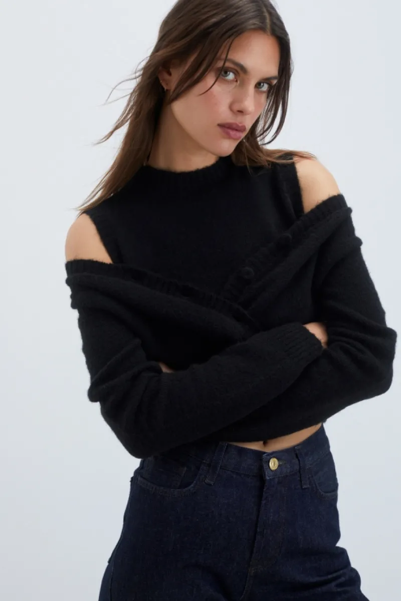 Roy Rogers Maglieria E Felpe>Twin Set In Misto Lana NERO